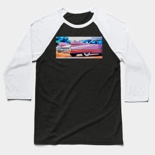 Cartoon style Pink cadillac Baseball T-Shirt